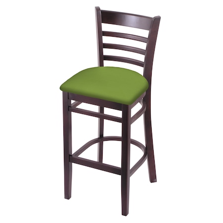 Holland Bar Stool Co 30" Bar Stool, Dark Cherry Finish, Canter Kiwi Green Seat 314030DC009